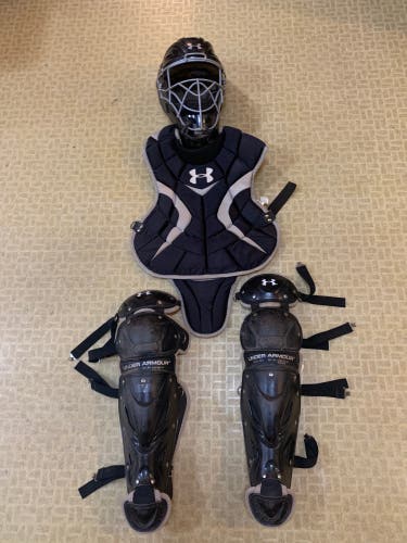 Youth Black Under Armour Used Catchers Set