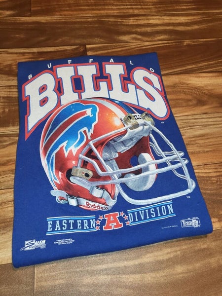 Vintage 1992 Buffalo Bills NFL Salem Sportswear Helmet Blue Vtg Shirt Size  Large