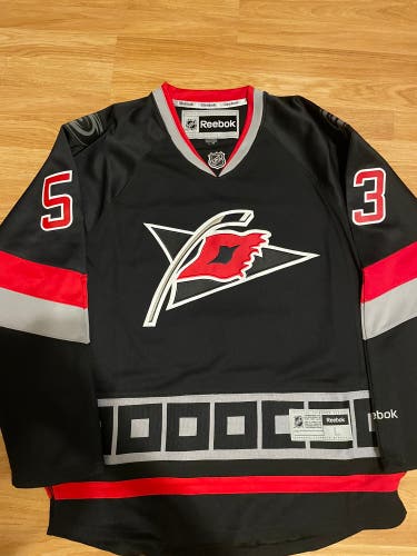 Reebok Skinner Carolina Hurricanes Flag Storm NHL Jersey Black Alternate L