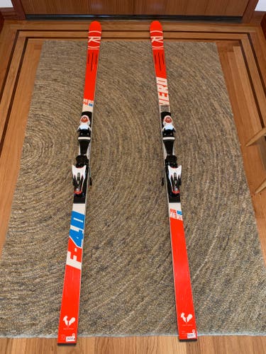 Used Unisex 2019 Rossignol Racing Hero FIS SG Skis With Bindings Max Din 15