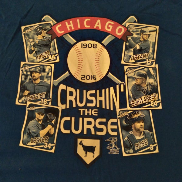 Chicago Cubs 2016 World Series Chushin The Curse T-Shirt Sz XL