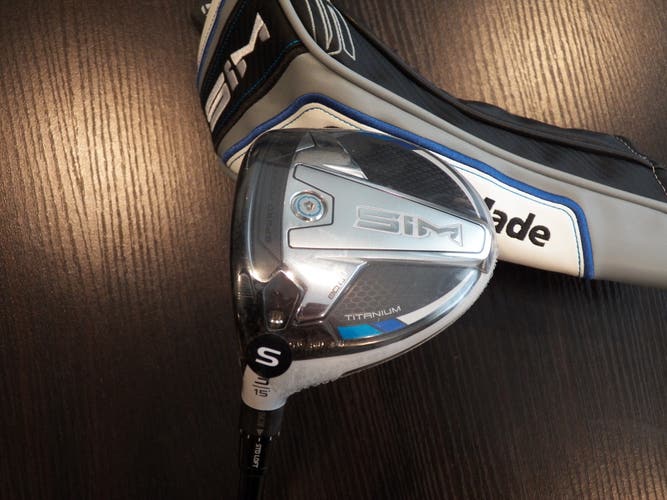 NEW LEFT HAND TAYLORMADE SIM TI 3-WOOD 15* DIAMANA STIFF