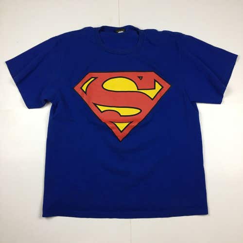 Vintage 2001 Superman Classic S Logo Graphic T-Shirt Warner Bros Made in USA XL