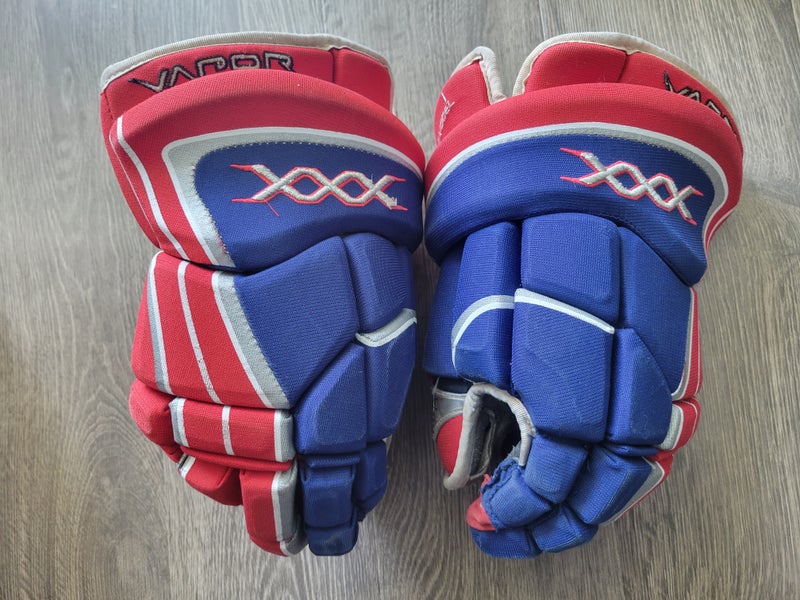 Bauer Vapor XXX Pro Model Ice Hockey Gloves Blue Red White 14"