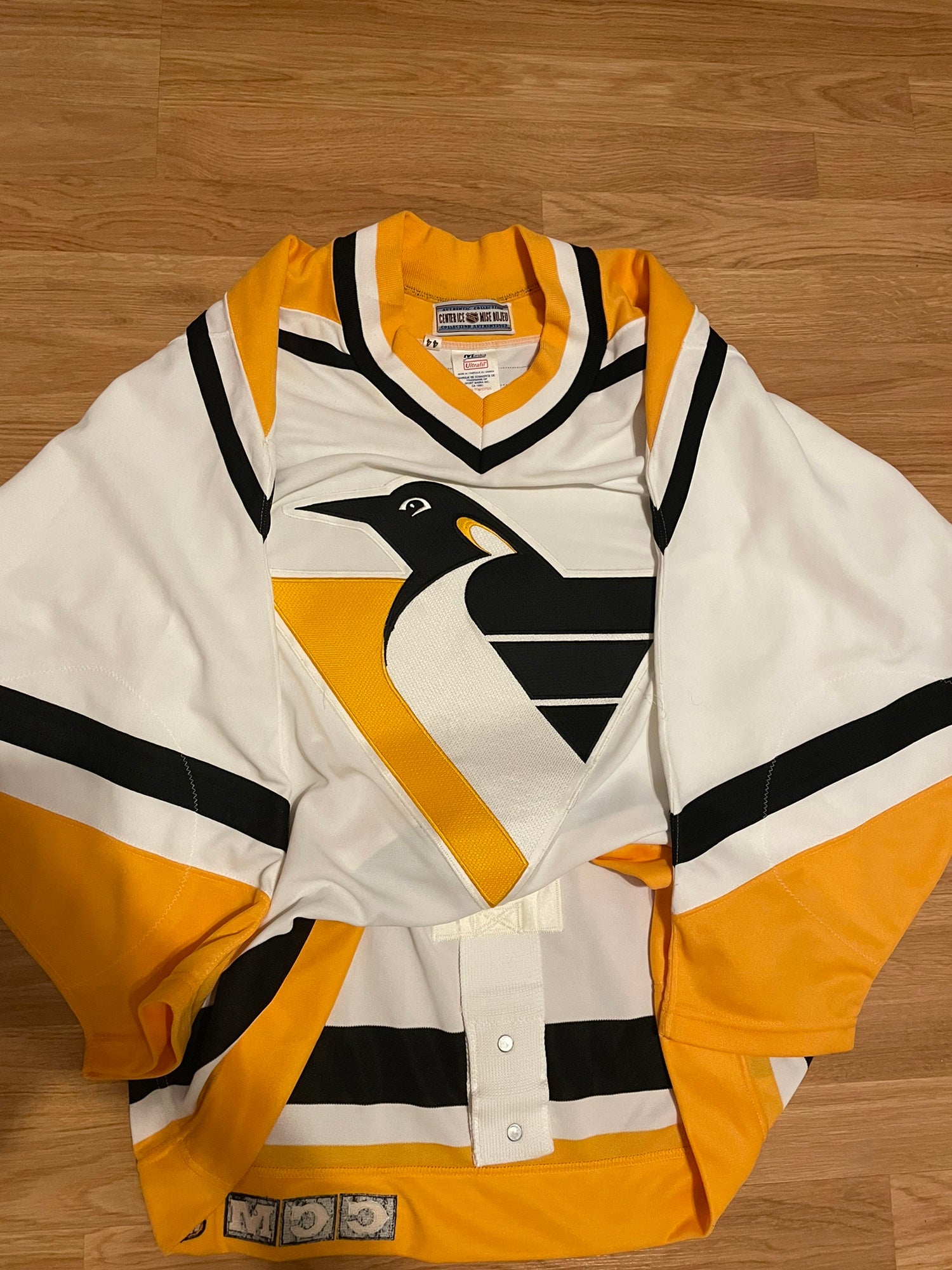Black Pyramid Hockey Jersey Ducks 1989 #89 Orange Black M Stitched