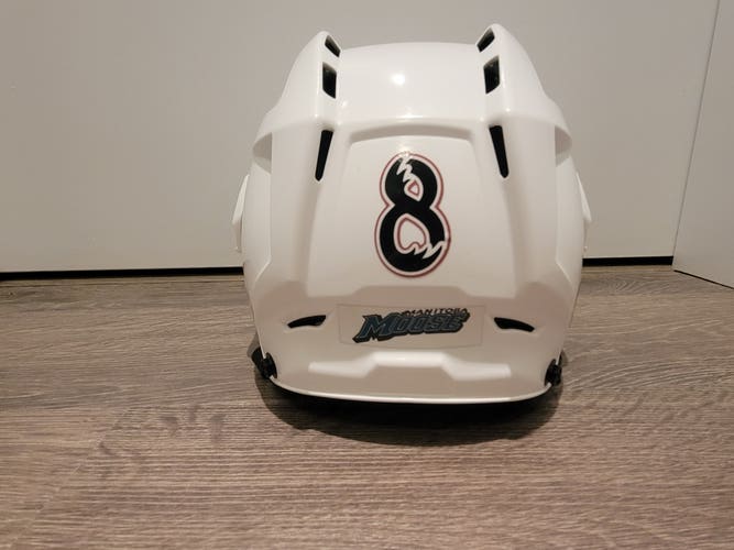 Used Medium CCM Vector V10 Helmet Manitoba Moose Pro Stock Decals