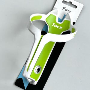 Tacx Foxy Road MTB Bike Water Bottle Cage Plastic White Green 35g