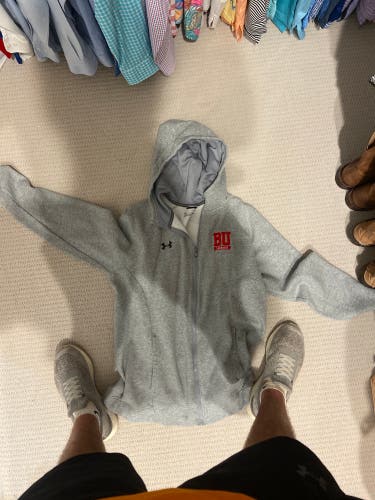 Boston University Lacrosse Team Issued Zip-Up Sweatshirt