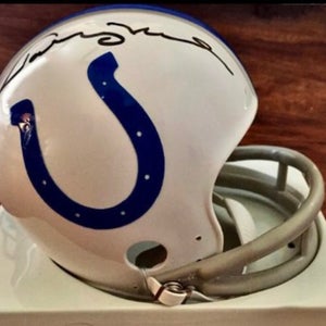 Johnny Unitas autographed mini football helmet