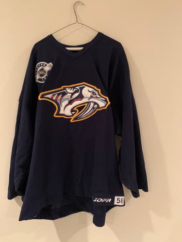 Vintage NHL Nashville Predators Jofa Practice Jersey, Blue, Size 58