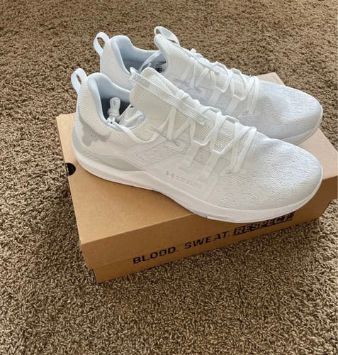 White New Size 14 (Women's 15) Under Armour Shoes
