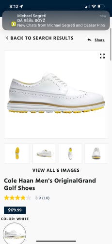 Cole Haan white golf shoes size 10
