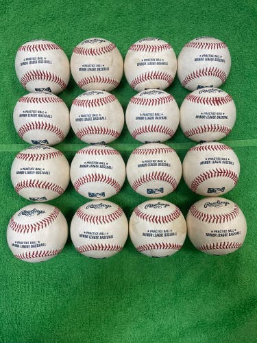 ( 16 ) ( Mudded Up ) Rawlings ( MiLB Baseballs )