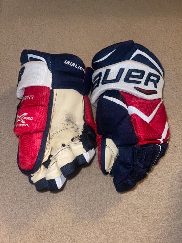Washington Capitals Kempny Lightly used Bauer 1X Pro Hockey Gloves NHL 14”