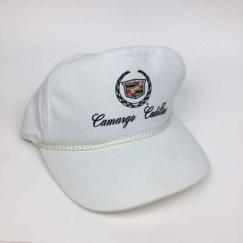Vintage 90s Camargo Cadillac Cincinnati, OH Dealerships Snapback Hat Cat White