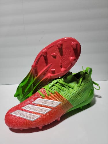New Adidas AdiZero 8.0 Men's US 10.5 Strawberry Green Red Football Cleats