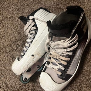 Used Senior Bauer Inline Hockey Goalie Skates Regular Width Size 9.5