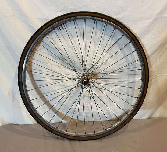 Vintage 27" 36-Spoke Road Bike Front Wheel Rigida Rim Maillard Hub Continental