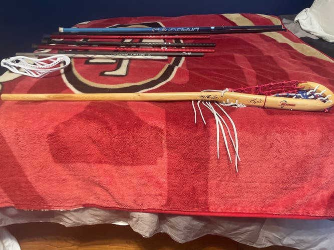 Matt Rambo + Trevor Baptiste Signed Traditional Wooden USLacrosse Stick