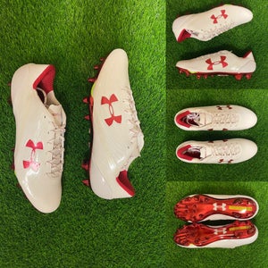 Under Armour Spotlight LE Cleats - Red & White - Size 8.5