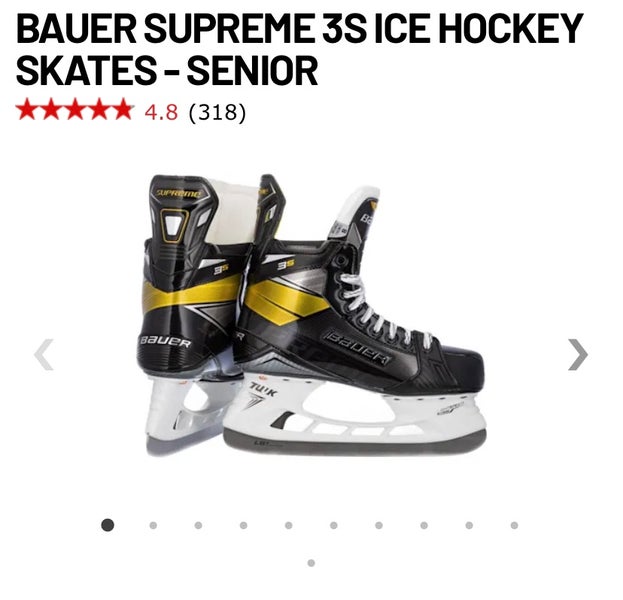 Used Bauer Size 7 Supreme 3S Hockey Skates