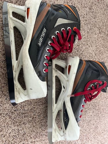 Senior Used Bauer Pro Hockey Goalie Skates Regular Width Size 10