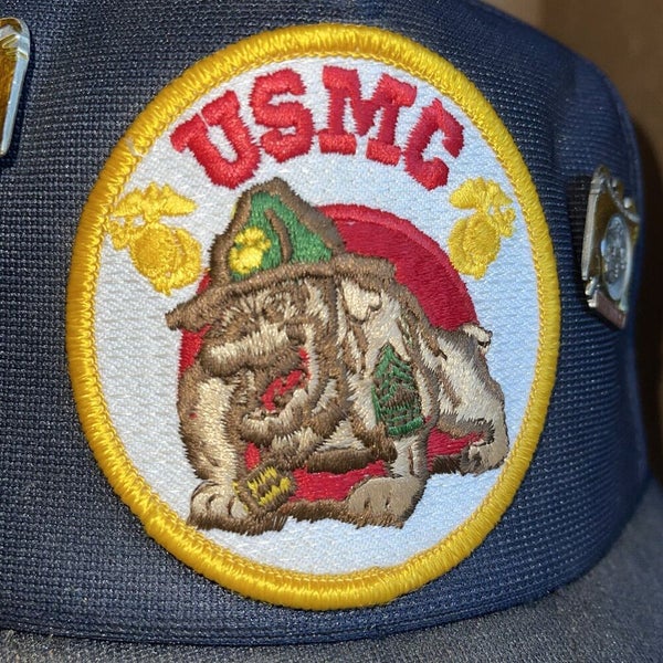 Vintage US Marine Corps USMC Bulldog Patch Hat Cap Snapback