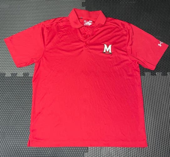 Maryland Terps red Under Armour Polo Shirt