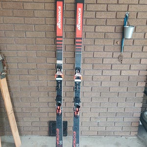 Used Men's 2019 Nordica Racing Dobermann GS WC Skis With Bindings Max Din 18