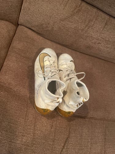 White Men's Molded Cleats High Top Vapor Speed