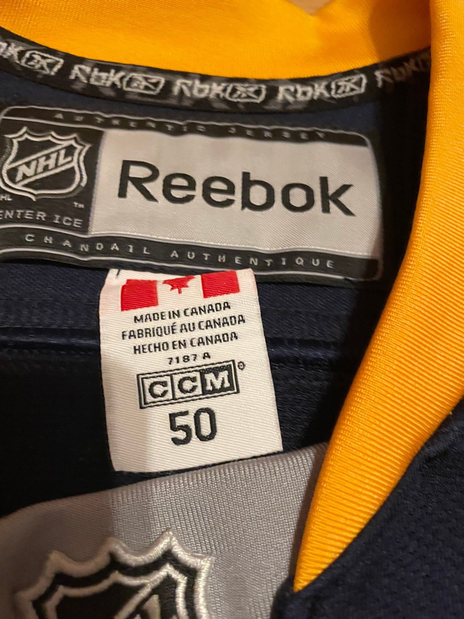 Reebok Buffalo Sabres RBK Edge Authentic Hockey Jersey- SR