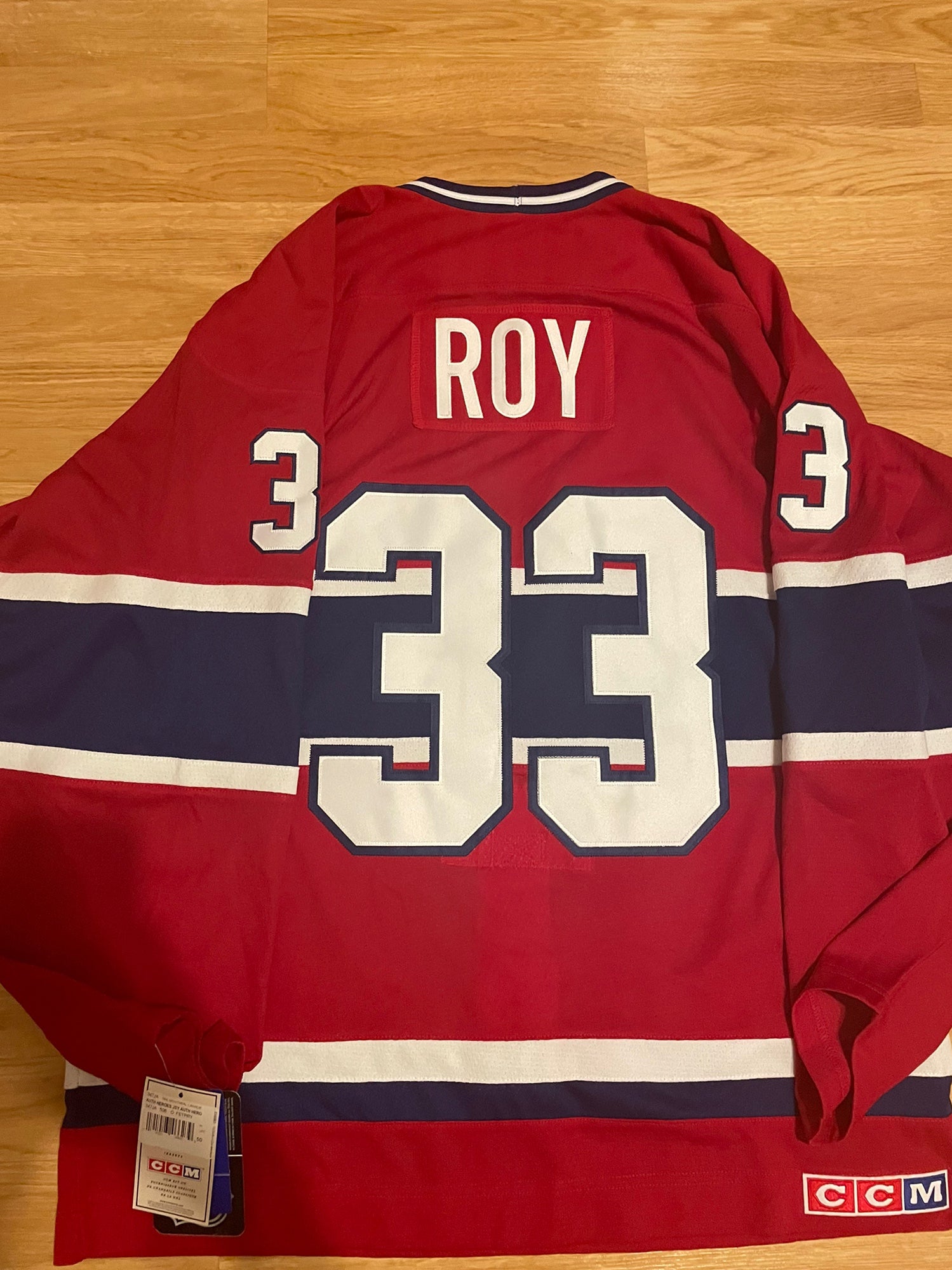 XL PATRICK ROY MONTREAL CANADIENS W/ HALL OF FAME PATCH FANATICS HOCKEY  JERSEY
