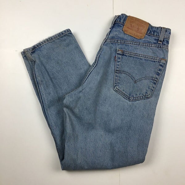 Vintage Levi's 550 Relaxed Fit Blue Denim Jeans Light Wash Made in USA  36x30 | SidelineSwap