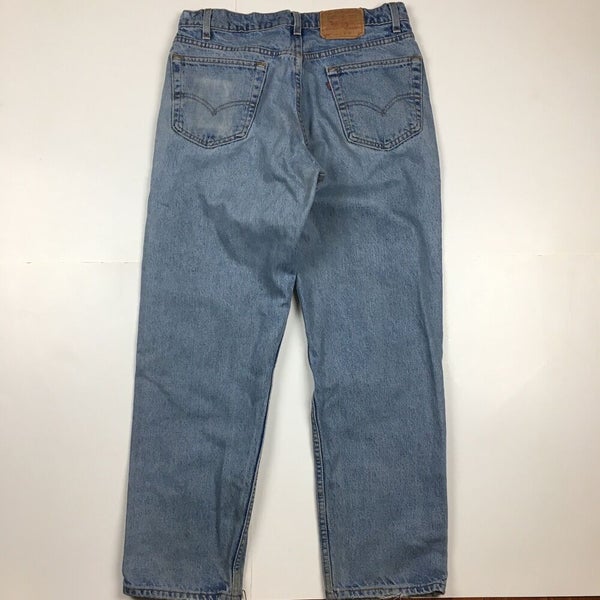 Vintage Levi's 550 Relaxed Fit Blue Denim Jeans Light Wash Made in