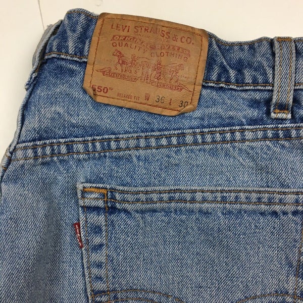 Vintage Levi's 550 Relaxed Fit Blue Denim Jeans Light Wash Made in