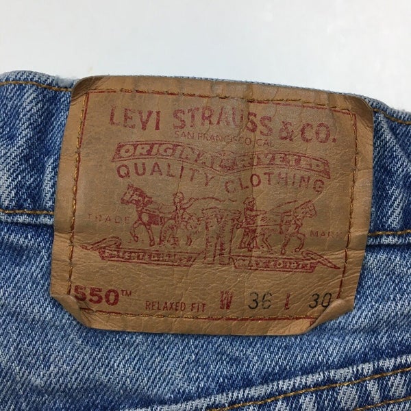 Vintage Levi's 550 Relaxed Fit Blue Denim Jeans Light Wash Made in