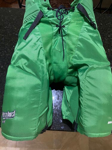 Senior Barely Used Mercyhurst University Bauer Supreme XL + 2' Green Pro Stock Hockey Pants