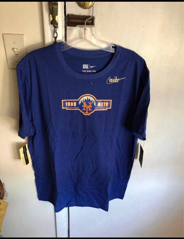 New York Mets Men's Embroidered Short Sleeve T Shirt By Nike on Sale