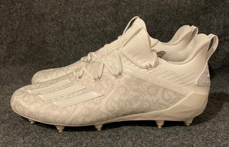Men’s Adidas Adizero Reign Young King Football Cleats Floral White FU6705  Size 15