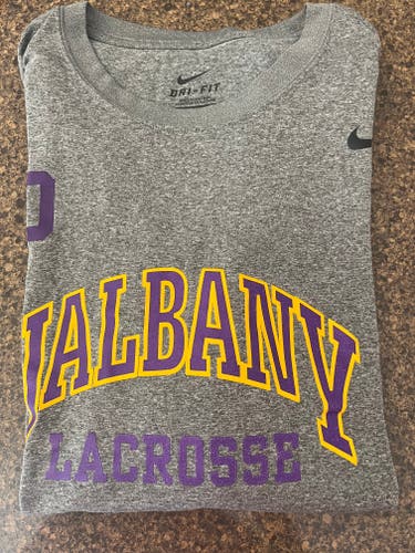 Gray Gently Used Albany Lacrosse XL Nike Shirt & Hat