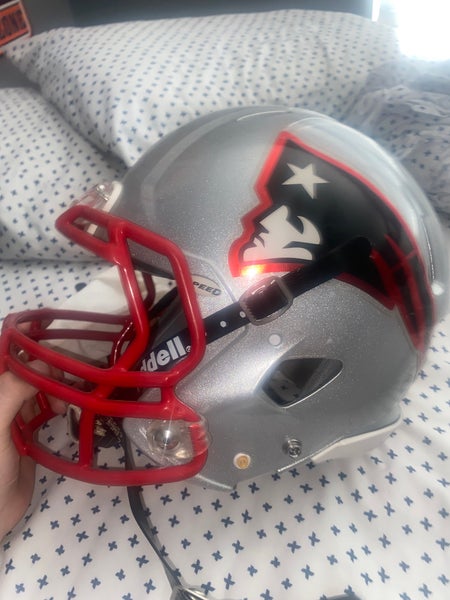 Youth Medium Riddell Speed Helmet Patriots Silver And Red