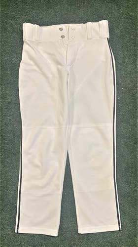 Baseball/Softball Pants, White Black Piping, Youth Medium, Alleson, Used
