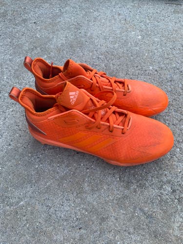 Orange Men's Used Size 8.0 (Women's 9.0) Metal Adidas Low Cut Adizero Afterburner