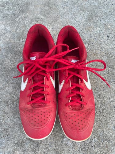 Red Used Men's Size 8.0 (Women's 9.0) Metal Nike Low Cut Huarache
