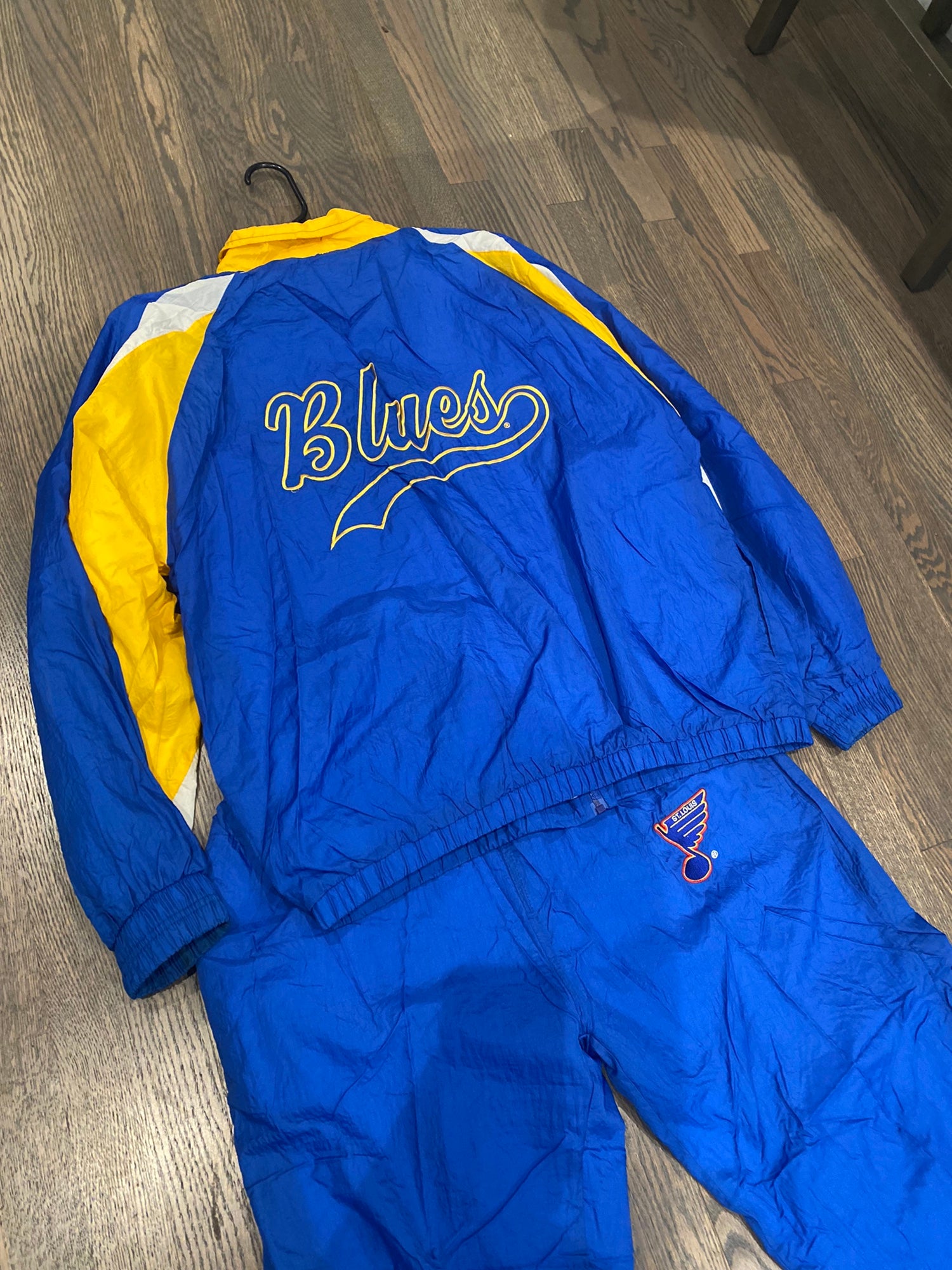 Vintage St Louis Blues Hockey Full Zip Windbreaker Jacket Size 
