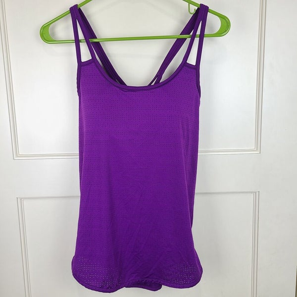Lululemon Tank Top with Sports Bra Attached Gray Black Size 6