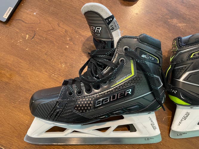 Lightly Used 2022 Bauer Elite Hockey Goalie Skates Size 6.5 Fit 2 (Regular Width)