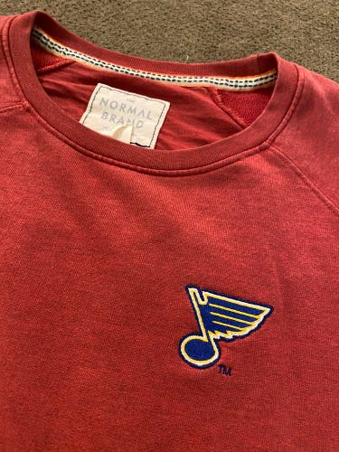 ST. LOUIS BLUES X NORMAL BRAND BURGUNDY SWEATER (L) (Fits M)