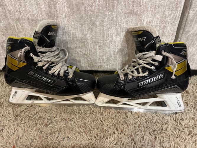 Used Bauer Size 6.5 Supreme 3s Goalie Skates (bottom Left Magnifier For Full Pictures)