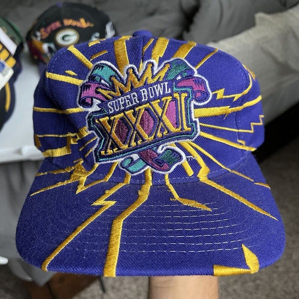 Vintage 1997 Super Bowl XXXI 31 Starter Shock Wave Snapback Hat Rare Shockwave